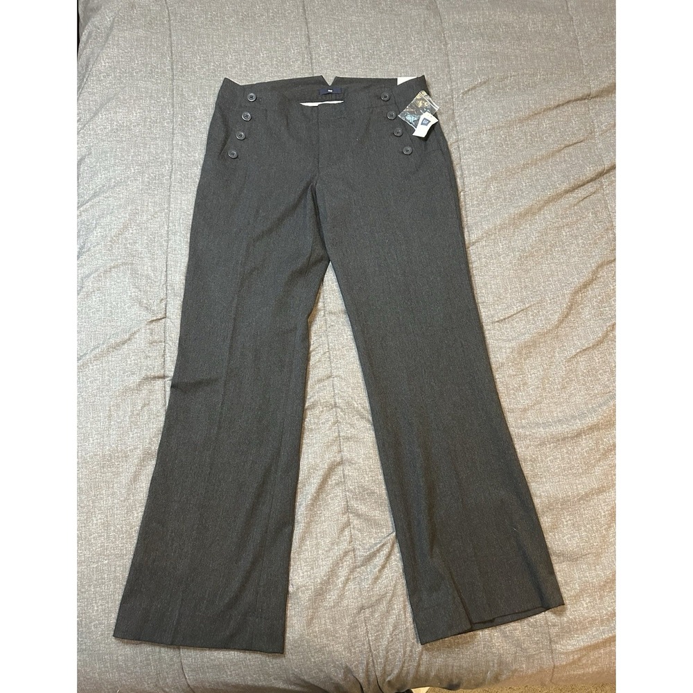 NWT Gap Sailor Womens Gray Trouser Pants 10 Flare Preppy Academia Tailored Y2K